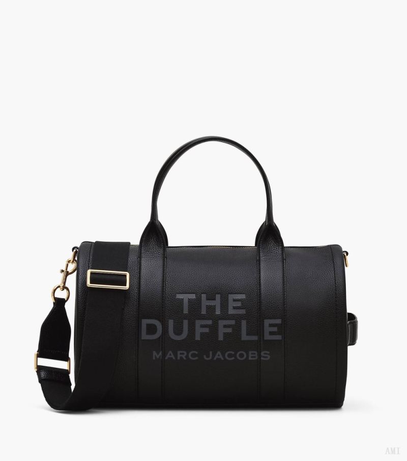 Marc Jacobs | The Leather Large Duffle Bag - Black - Click Image to Close