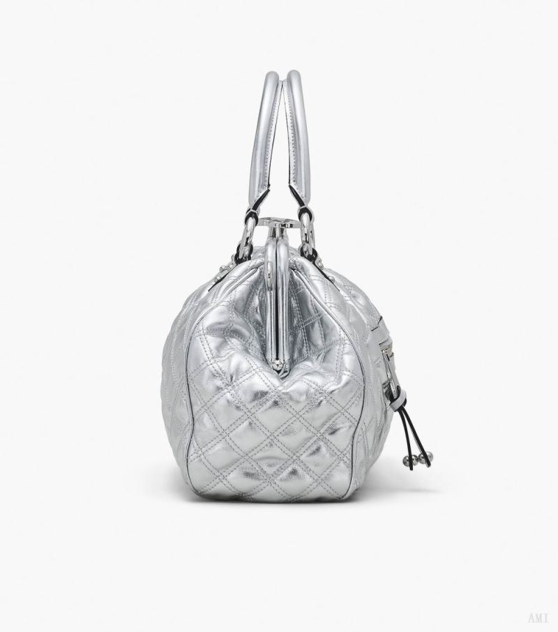 Marc Jacobs | Re-Edition Quilted Metallic Leather Stam Bag - Silver