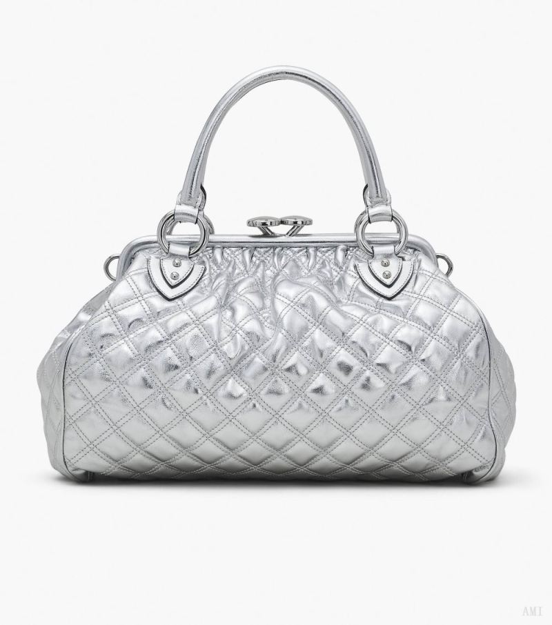 Marc Jacobs | Re-Edition Quilted Metallic Leather Stam Bag - Silver