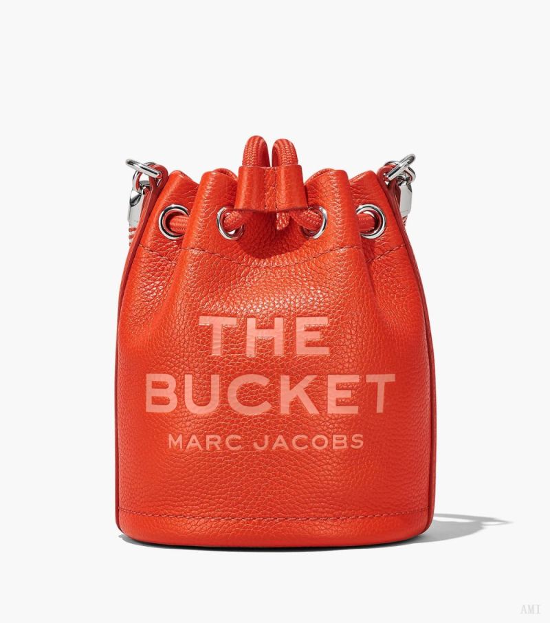 Marc Jacobs | The Leather Mini Bucket Bag - Electric Orange