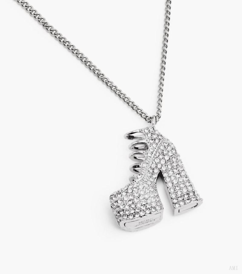 Marc Jacobs | The Pave Kiki Boot Necklace - Silver/Crystal