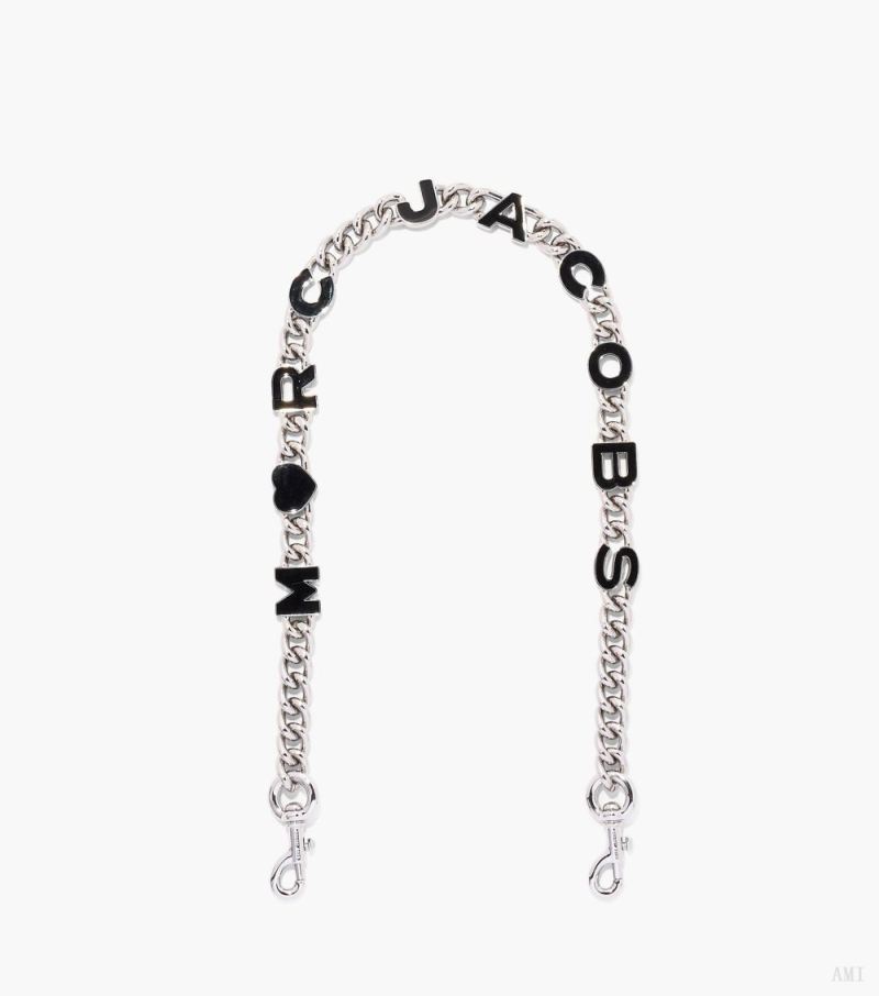 Marc Jacobs | The Heart Charm Chain Shoulder Strap - Black/Silver