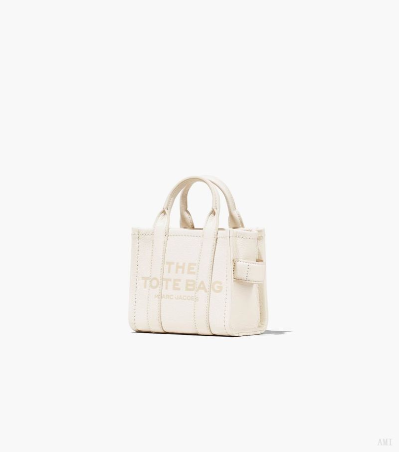 Marc Jacobs | The Leather Mini Tote Bag - Cotton/Silver