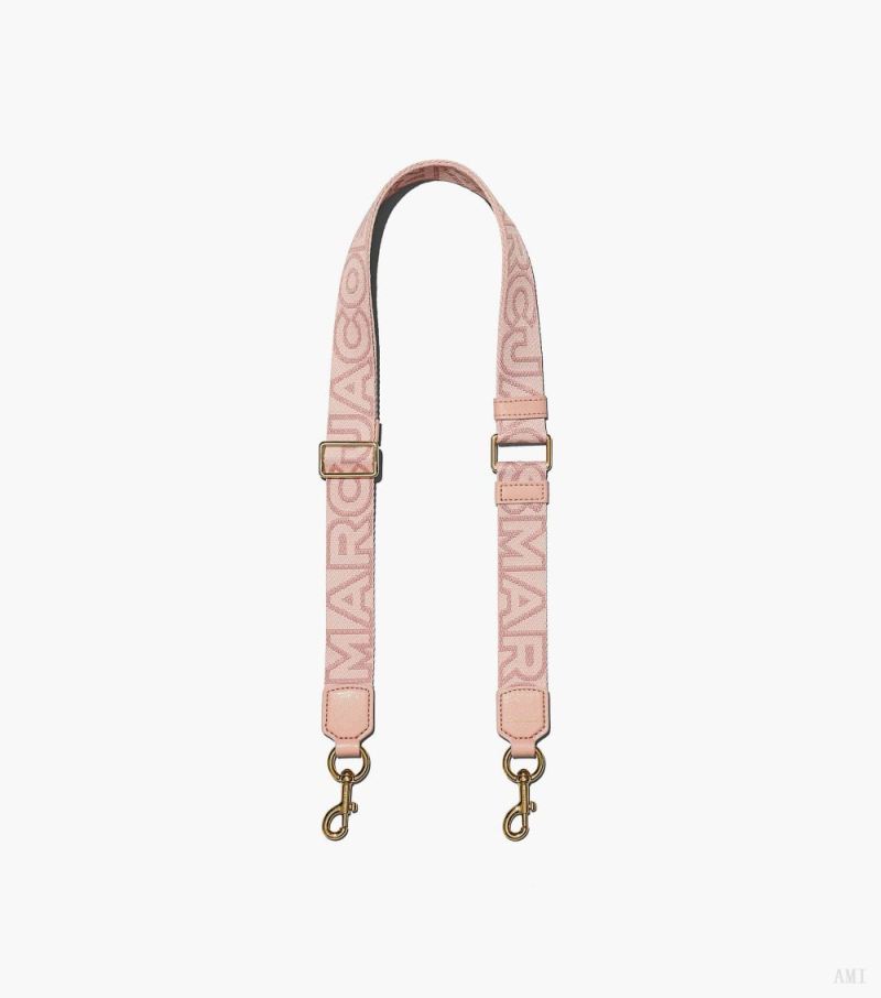 Marc Jacobs | The Thin Outline Logo Webbing Strap - Rose Multi