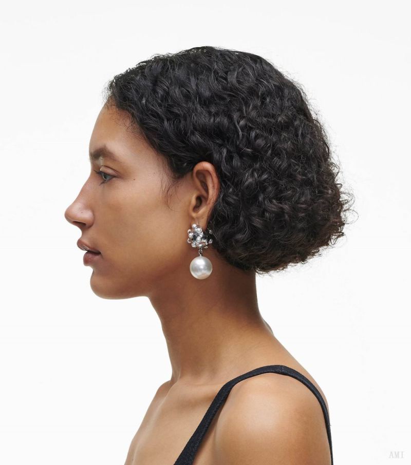 Marc Jacobs | The Pearl Dot Drop Earrings - White/Silver