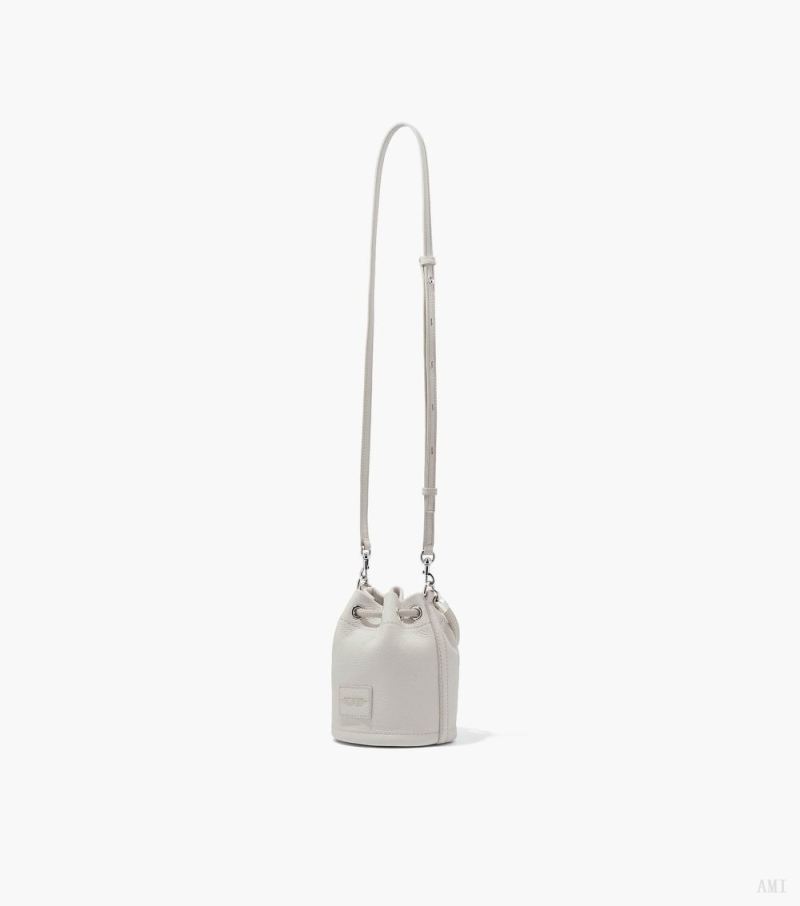 Marc Jacobs | The Leather Mini Bucket Bag - Cotton/Silver