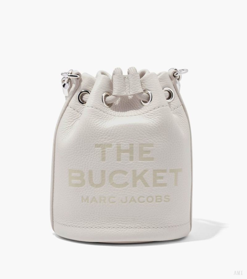 Marc Jacobs | The Leather Mini Bucket Bag - Cotton/Silver