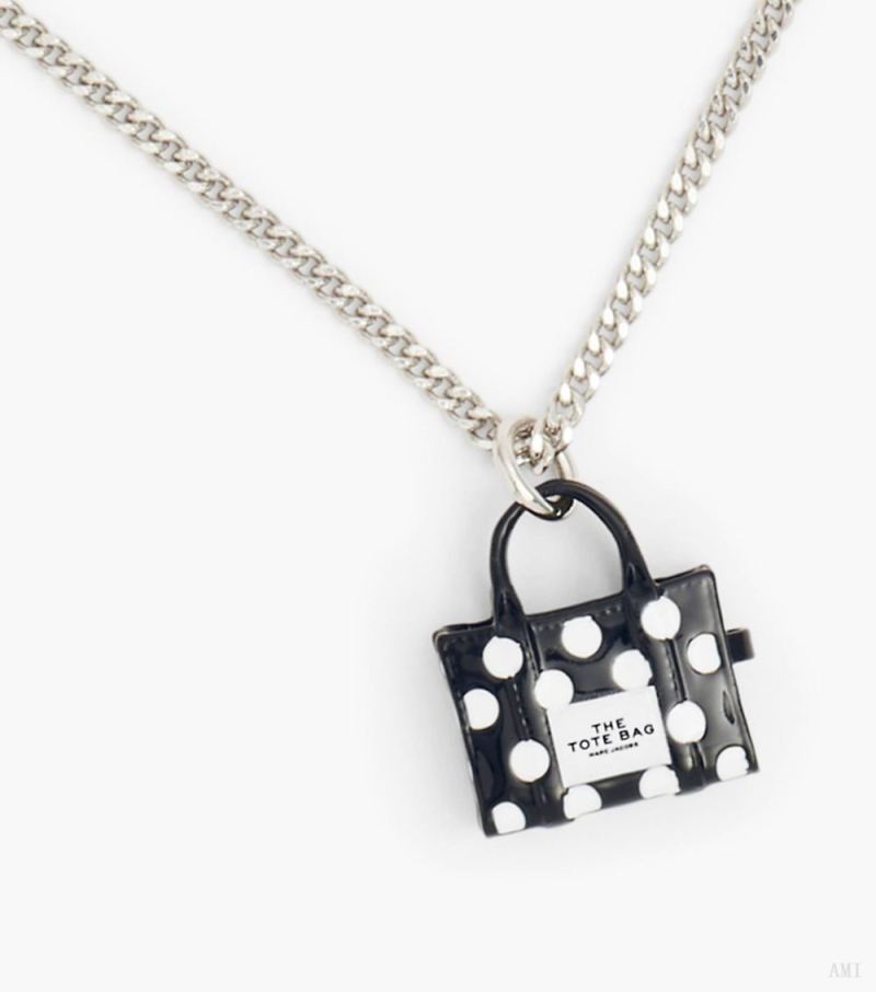 Marc Jacobs | The Spots Tote Necklace - Black Multi/Silver - Click Image to Close