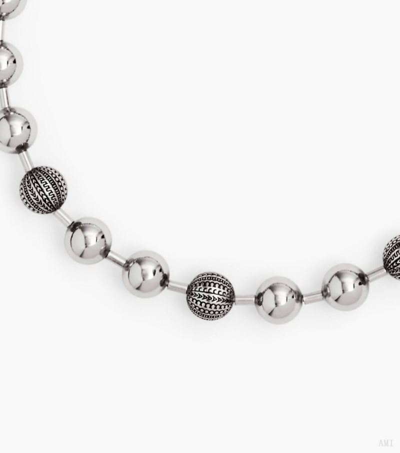 Marc Jacobs | The Monogram Ball Chain Necklace - Light Antique Silver