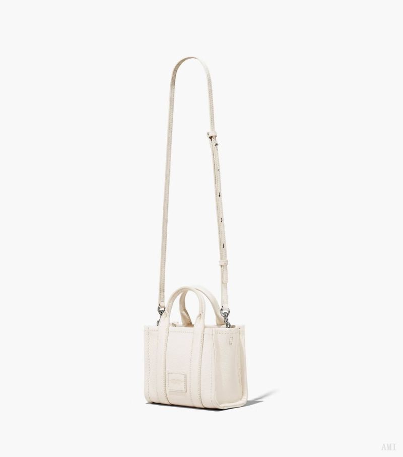 Marc Jacobs | The Leather Mini Tote Bag - Cotton/Silver