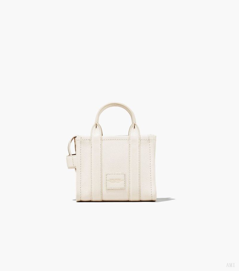 Marc Jacobs | The Leather Mini Tote Bag - Cotton/Silver