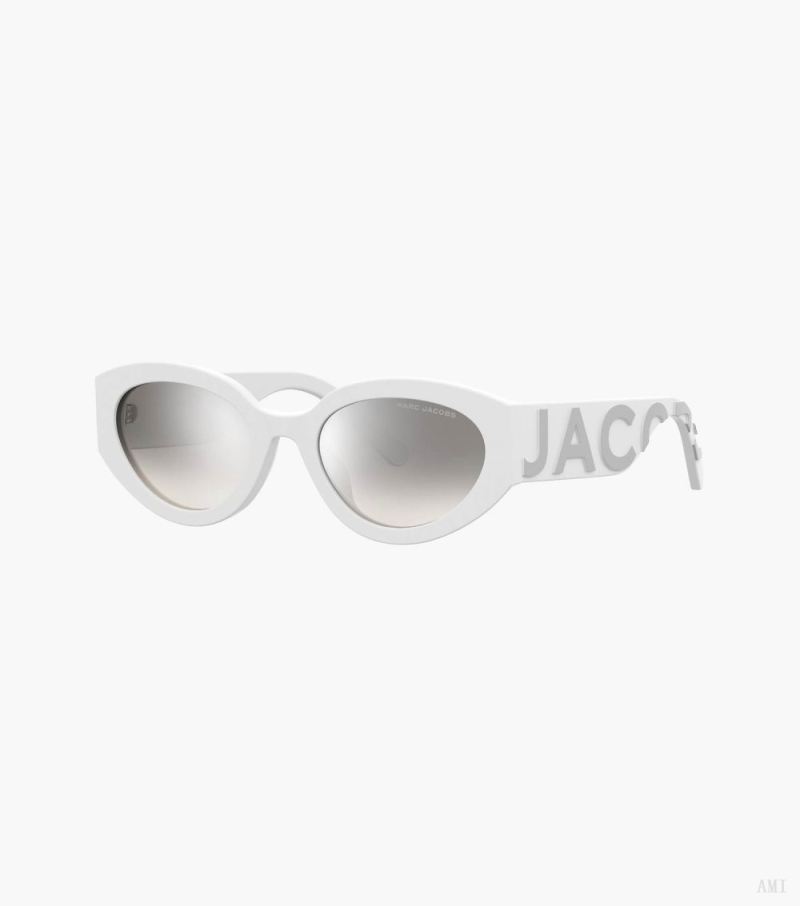 Marc Jacobs | The Oval Mirrored Sunglasses - White/Grey