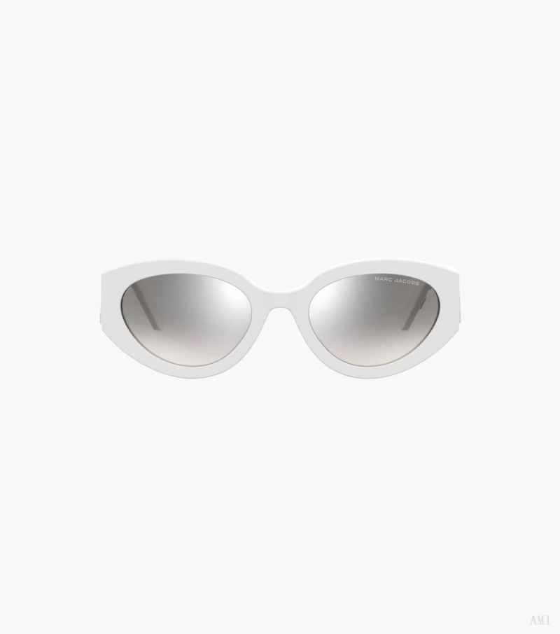 Marc Jacobs | The Oval Mirrored Sunglasses - White/Grey