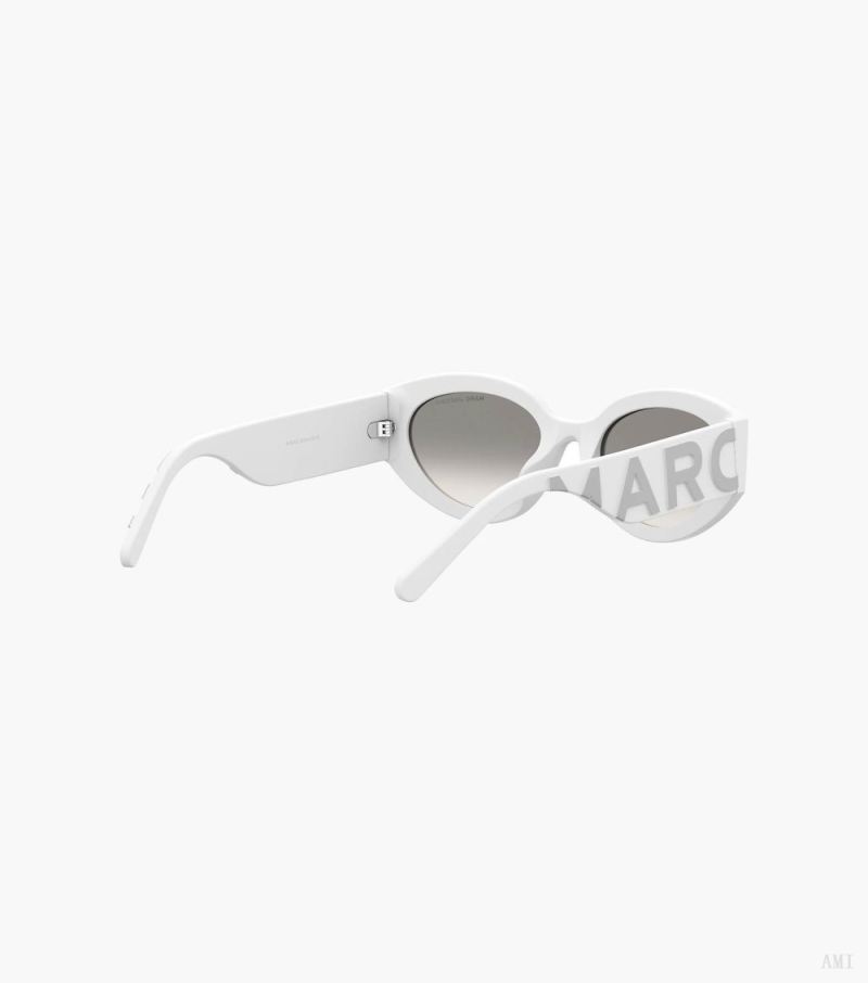 Marc Jacobs | The Oval Mirrored Sunglasses - White/Grey