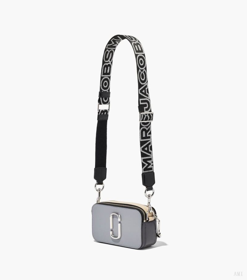 Marc Jacobs | The Thin Outline Logo Webbing Strap - Black/Silver