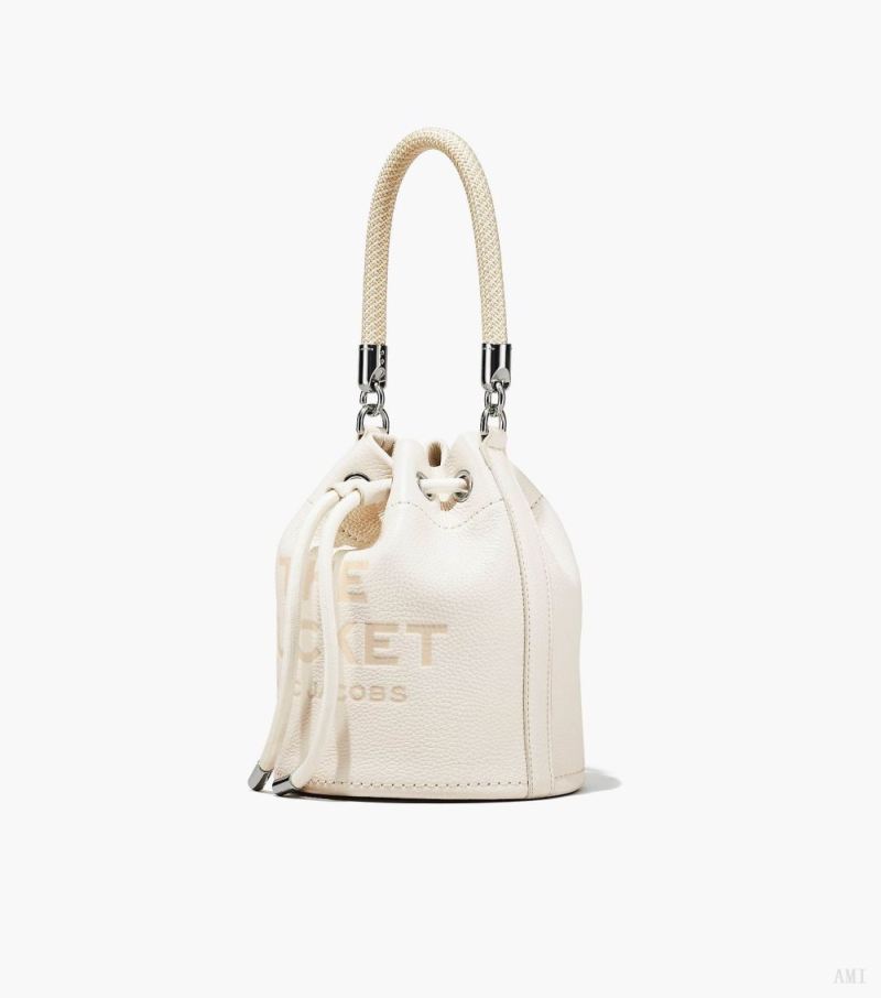 Marc Jacobs | The Leather Bucket Bag - Cotton/Silver