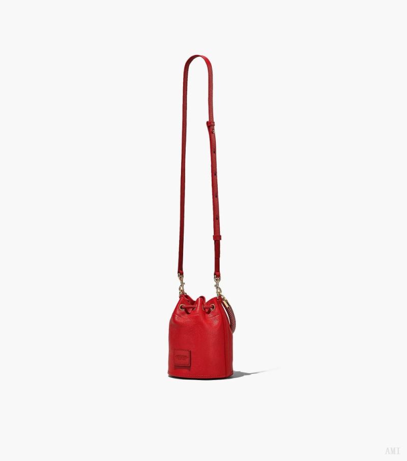 Marc Jacobs | The Leather Mini Bucket Bag - True Red