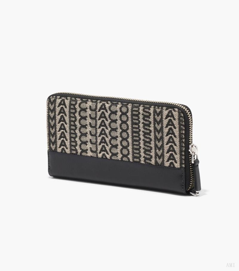 Marc Jacobs | The Monogram Jacquard Continental Wristlet Wallet - Beige Multi