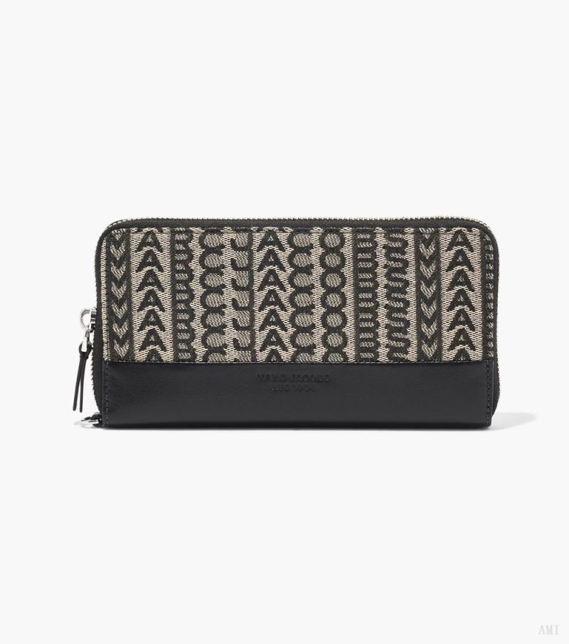 Marc Jacobs | The Monogram Jacquard Continental Wristlet Wallet - Beige Multi