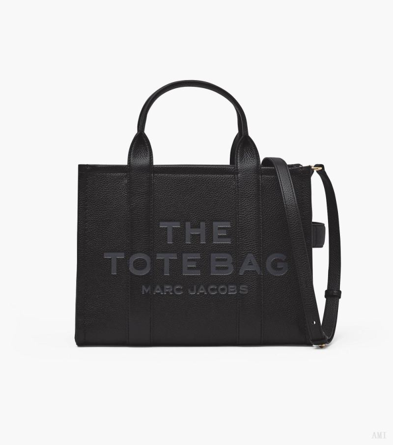 Marc Jacobs | The Leather Medium Tote Bag - Black