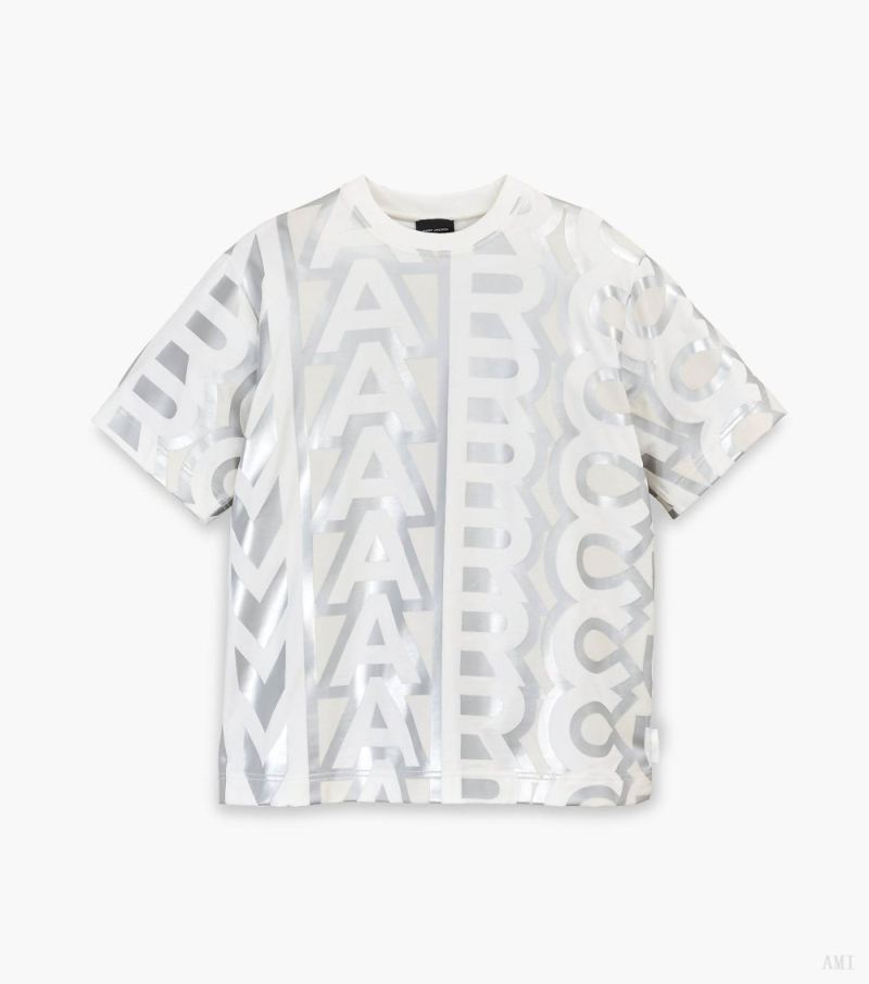 Marc Jacobs | The Monogram Big T-Shirt - Silver/Bright White - Click Image to Close