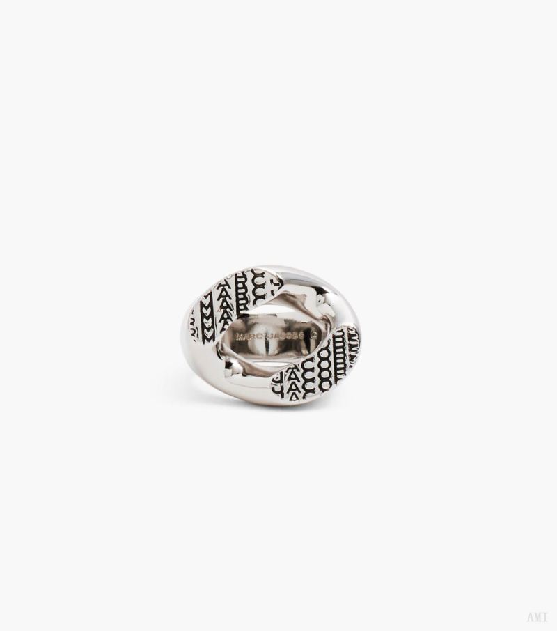 Marc Jacobs | The Monogram Signet Ring - Light Antique Silver