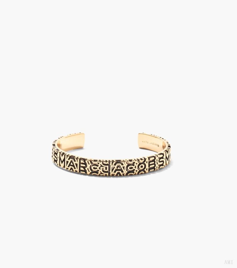 Marc Jacobs | The Monogram Engraved Bracelet - Aged Gold - Click Image to Close