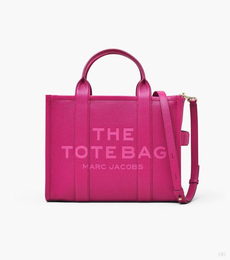 Marc Jacobs | The Leather Medium Tote Bag - Lipstick Pink