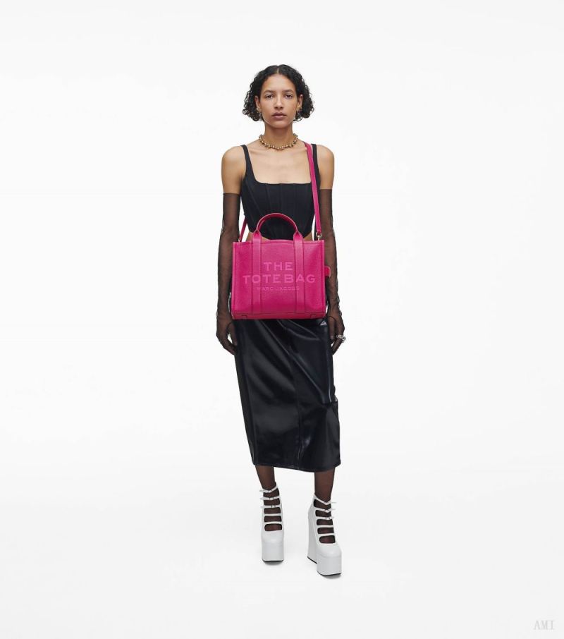 Marc Jacobs | The Leather Medium Tote Bag - Lipstick Pink