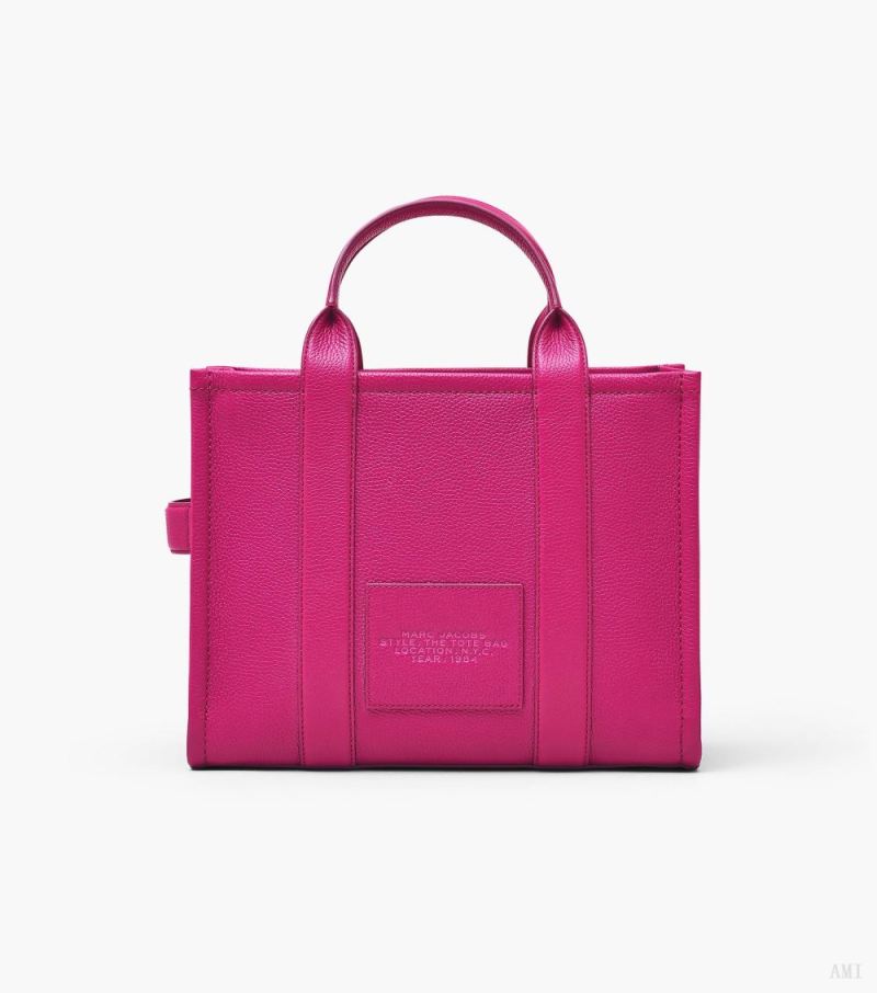 Marc Jacobs | The Leather Medium Tote Bag - Lipstick Pink