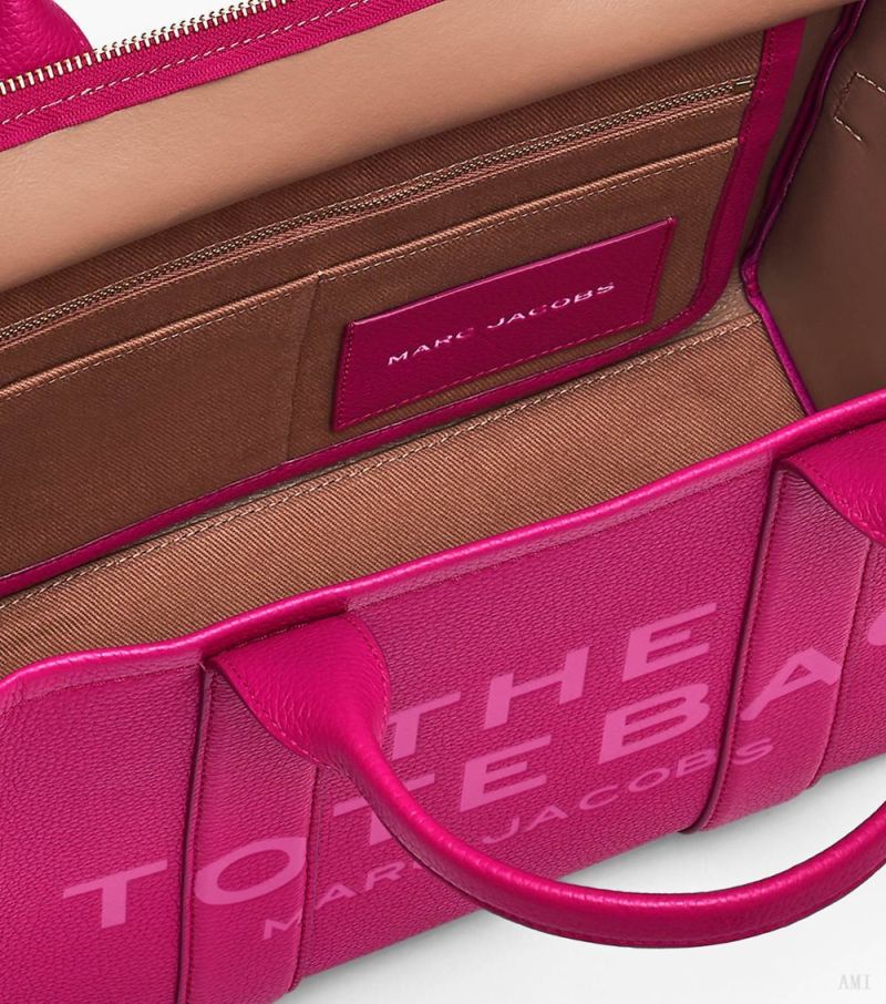 Marc Jacobs | The Leather Medium Tote Bag - Lipstick Pink