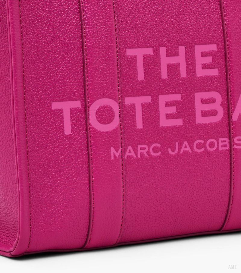 Marc Jacobs | The Leather Medium Tote Bag - Lipstick Pink