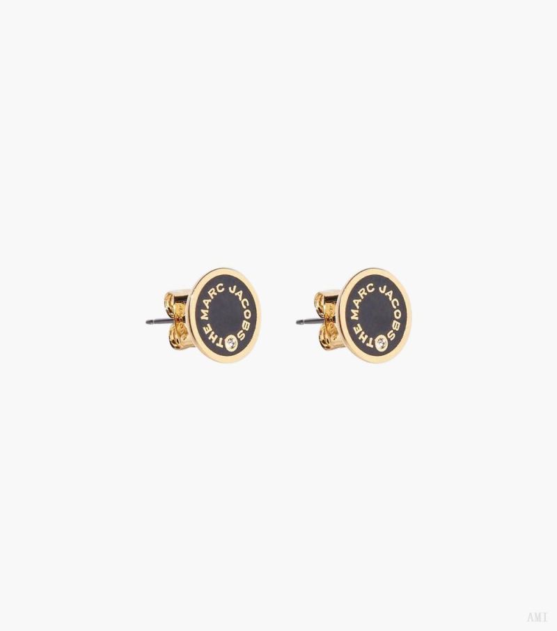 Marc Jacobs | The Medallion Studs - Black/Gold - Click Image to Close