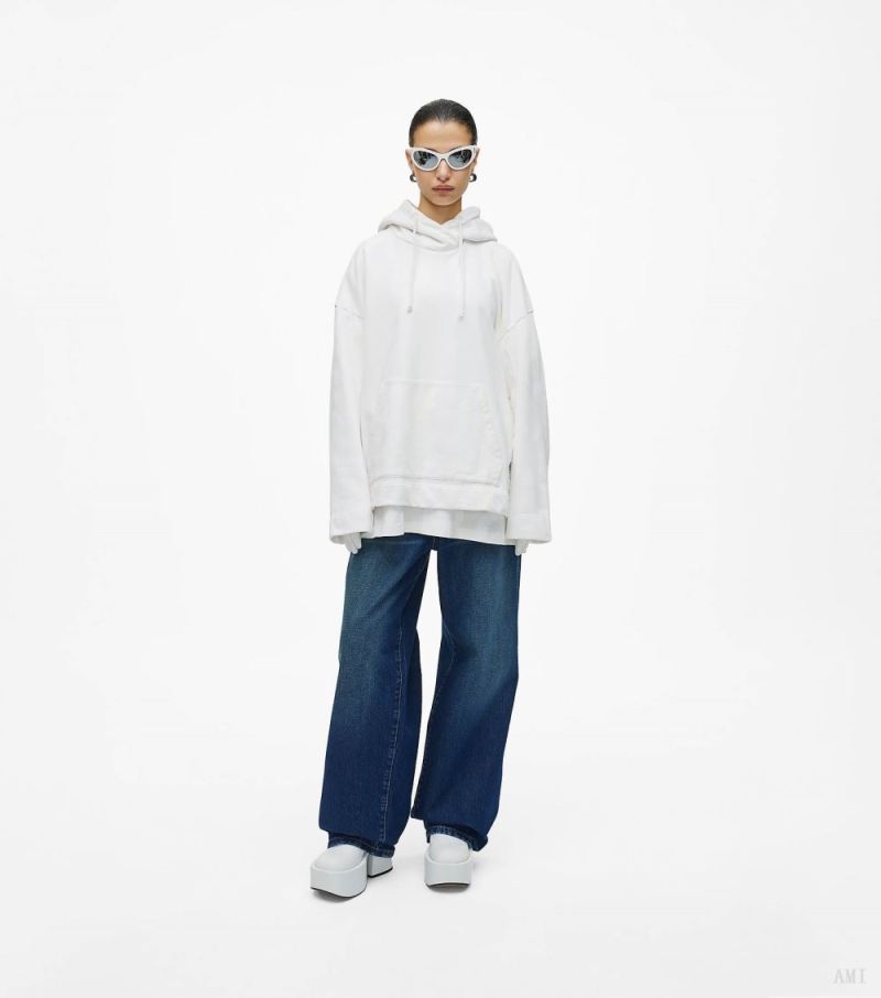 Marc Jacobs | Monogram Oversized Hoodie - Eggshell/Optic White - Click Image to Close