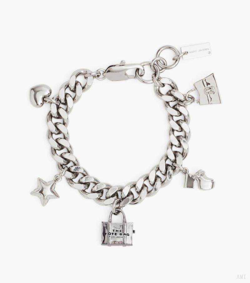 Marc Jacobs | The Mini Icon Charm Bracelet - Light Antique Silver - Click Image to Close