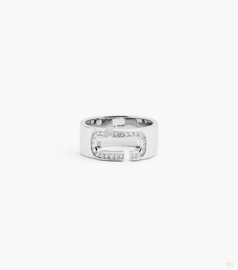 Marc Jacobs | The J Marc Crystal Ring - Crystal/Silver - Click Image to Close