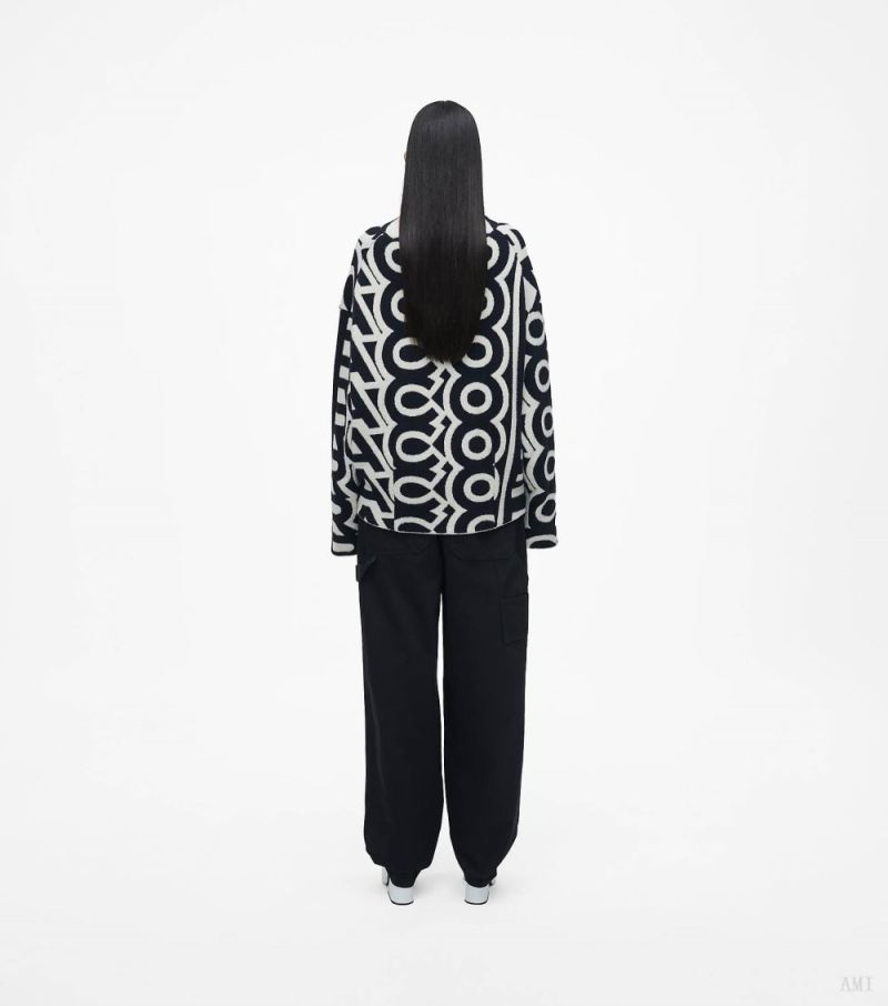 Marc Jacobs | The Flock Monogram Funnel Sweater - Black/Ivory