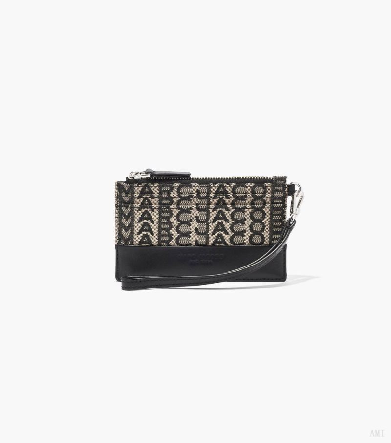 Marc Jacobs | The Monogram Top Zip Wristlet - Beige Multi