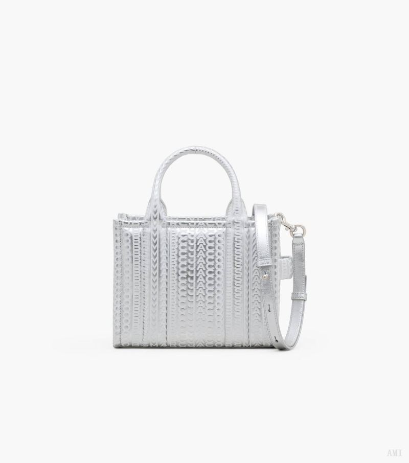 Marc Jacobs | The Monogram Metallic Small Tote Bag - Silver/Bright White