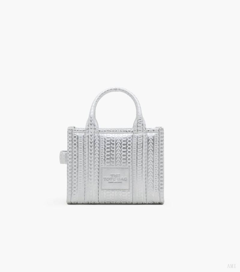 Marc Jacobs | The Monogram Metallic Small Tote Bag - Silver/Bright White