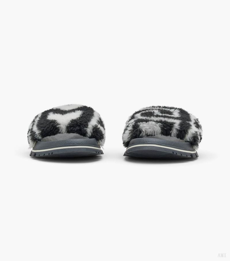 Marc Jacobs | The Monogram Teddy Slide - Black/Ivory