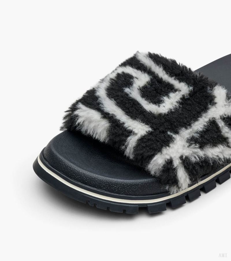 Marc Jacobs | The Monogram Teddy Slide - Black/Ivory