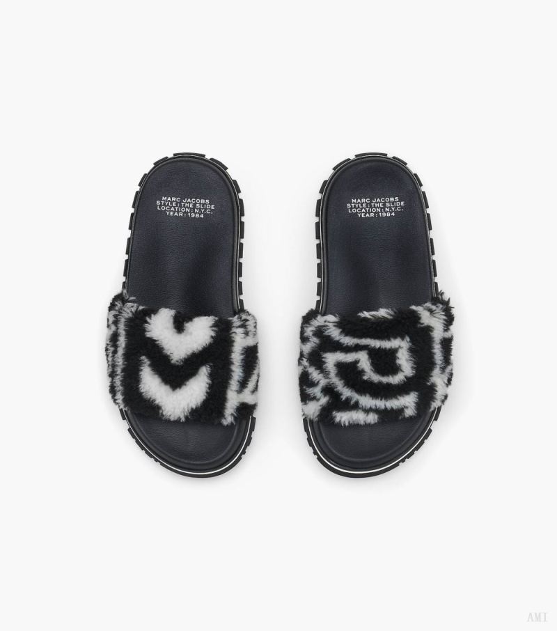 Marc Jacobs | The Monogram Teddy Slide - Black/Ivory