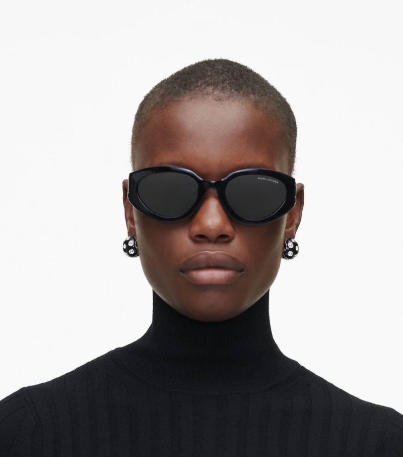 Marc Jacobs | The Marc Jacobs Oval Sunglasses - Black/White