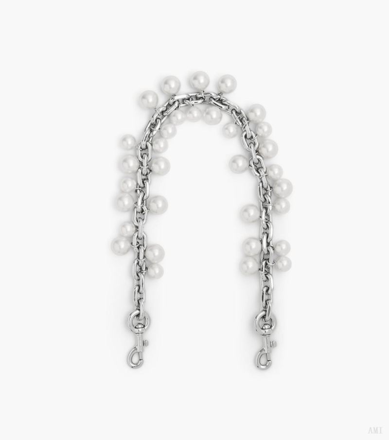 Marc Jacobs | The Pearl Chain Shoulder Strap - White/Nickel