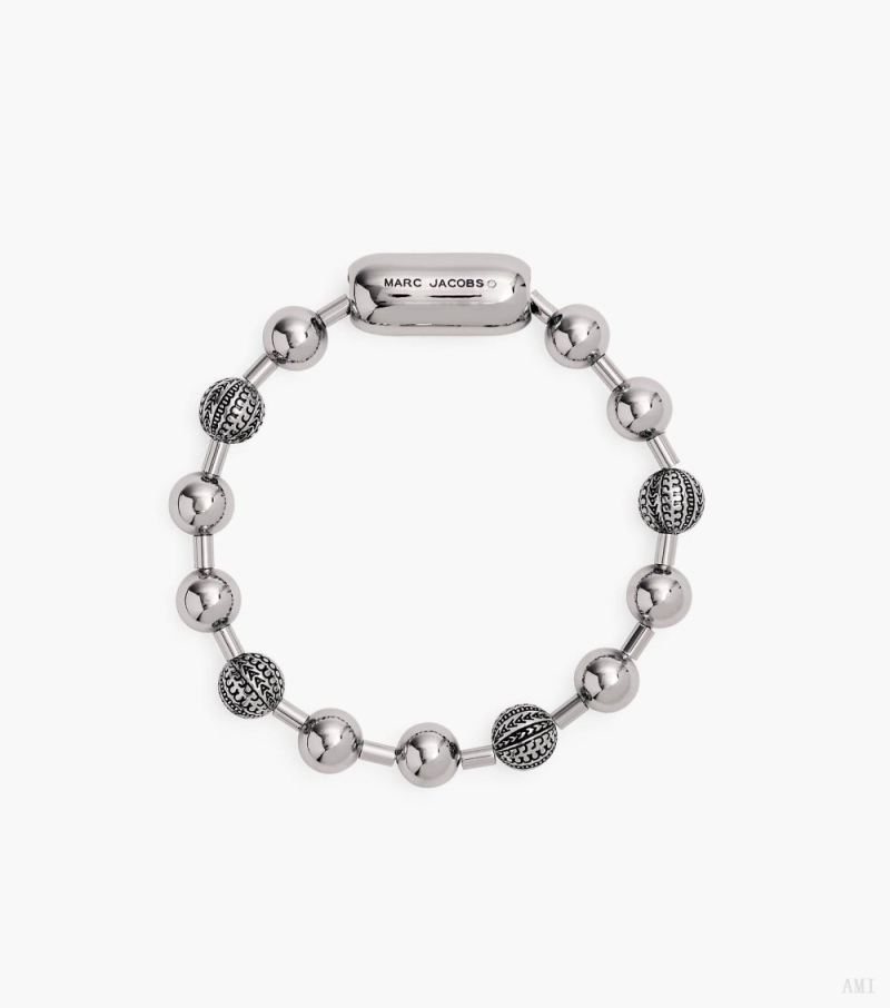 Marc Jacobs | The Monogram Ball Chain Bracelet - Light Antique Silver - Click Image to Close