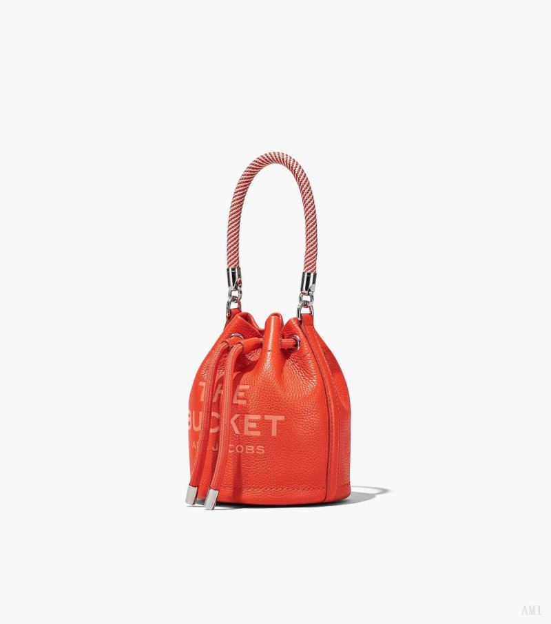 Marc Jacobs | The Leather Mini Bucket Bag - Electric Orange