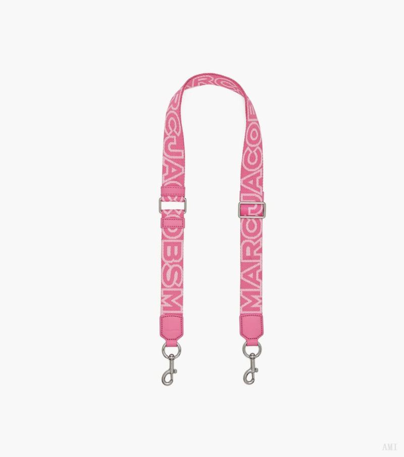 Marc Jacobs | The Thin Outline Logo Webbing Strap - Petal Pink