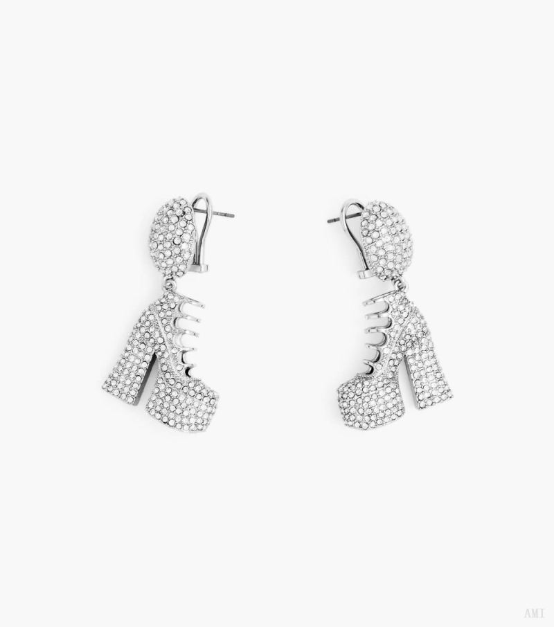 Marc Jacobs | The Pave Kiki Boot Earrings - Silver/Crystal