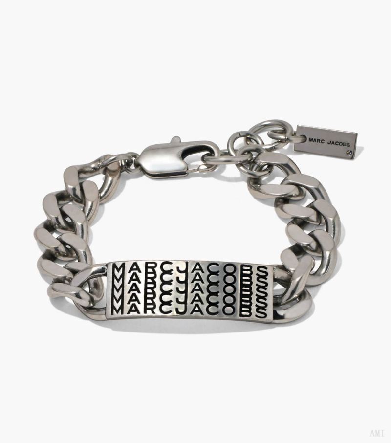 Marc Jacobs | The Barcode Monogram Id Chain Bracelet - Aged Silver